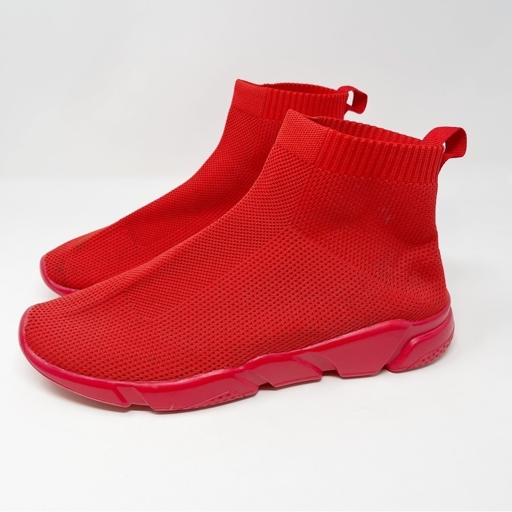 Socks Shoes Lightweight All Red Workout Slip On Sneakets Size 12/46